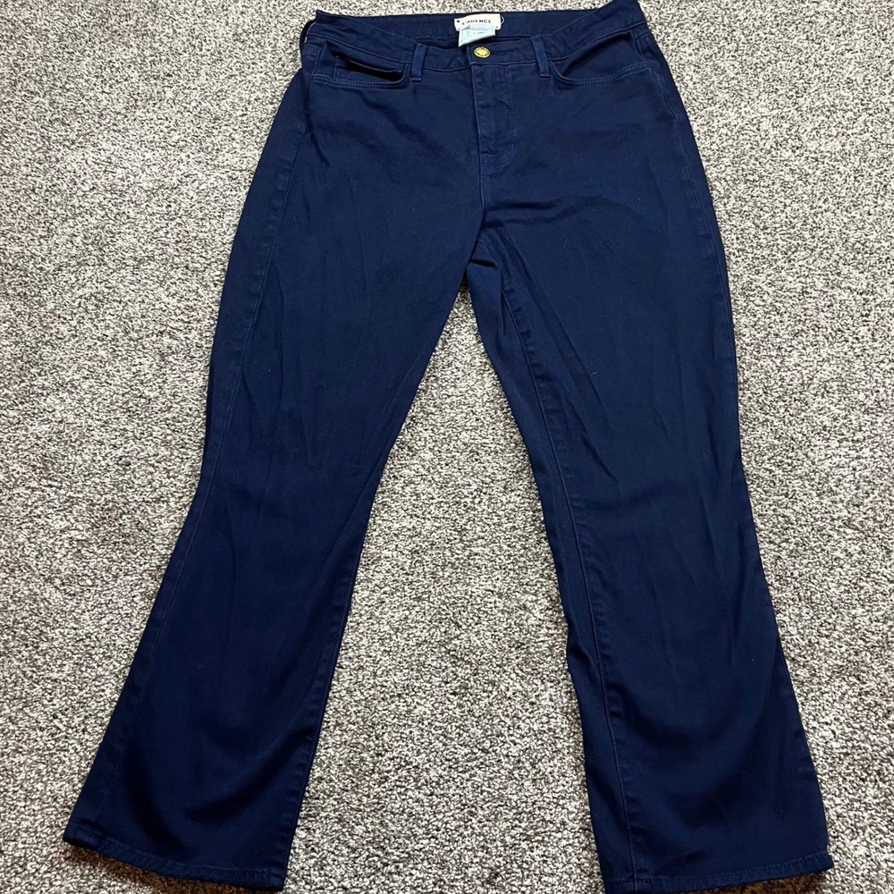 LAGENCE Navy Blue Flare Leg Jeans Womens Size 28 High Rise Jeans Navy 28X25